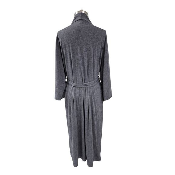 Natori Shangri-La Robe Stretch Polyester Heather Gray  Pockets Womens  L - Picture 4 of 5